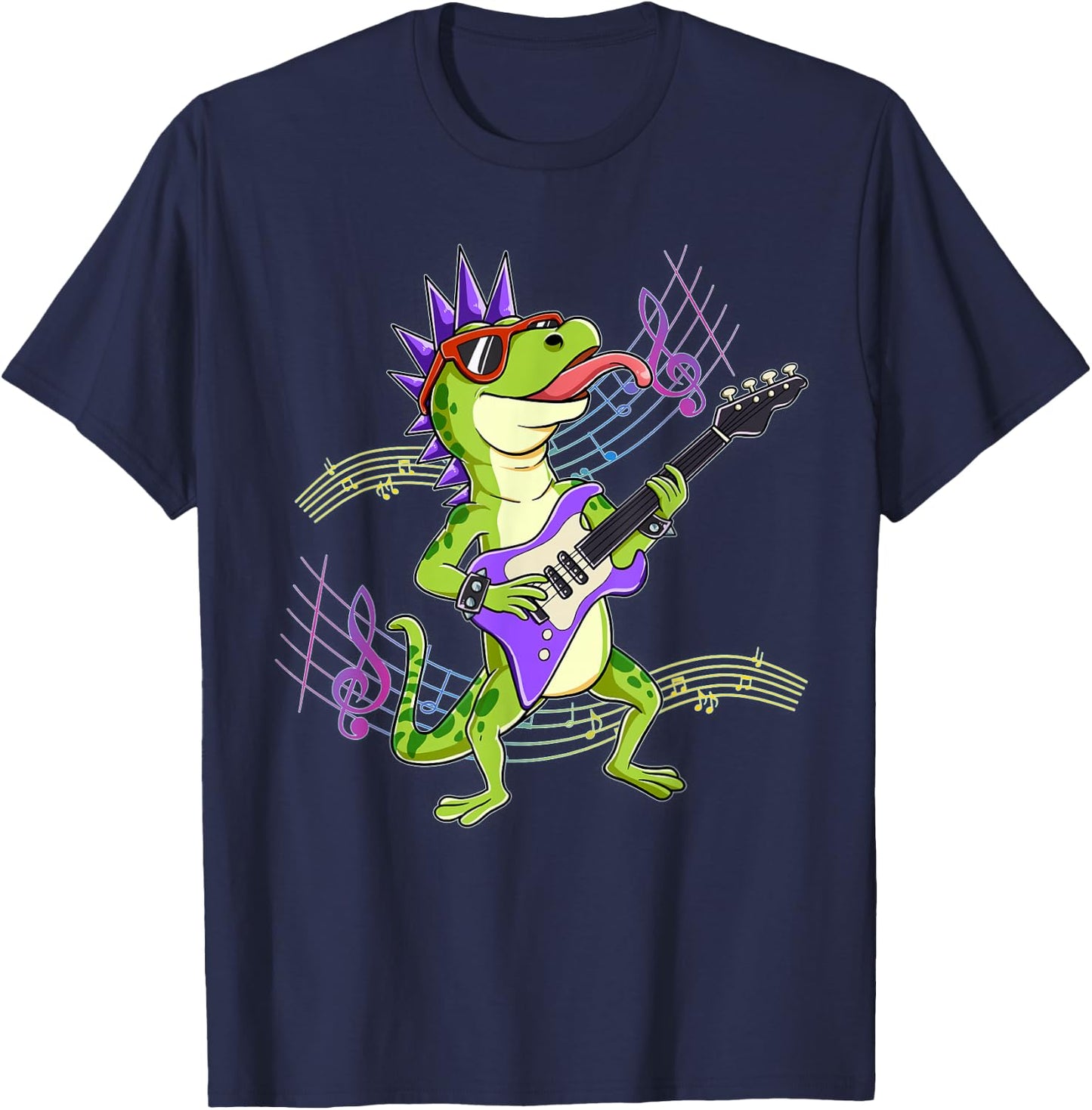 Gecko Guitar Rockstar T-Shirt - T-Shirt | Navy