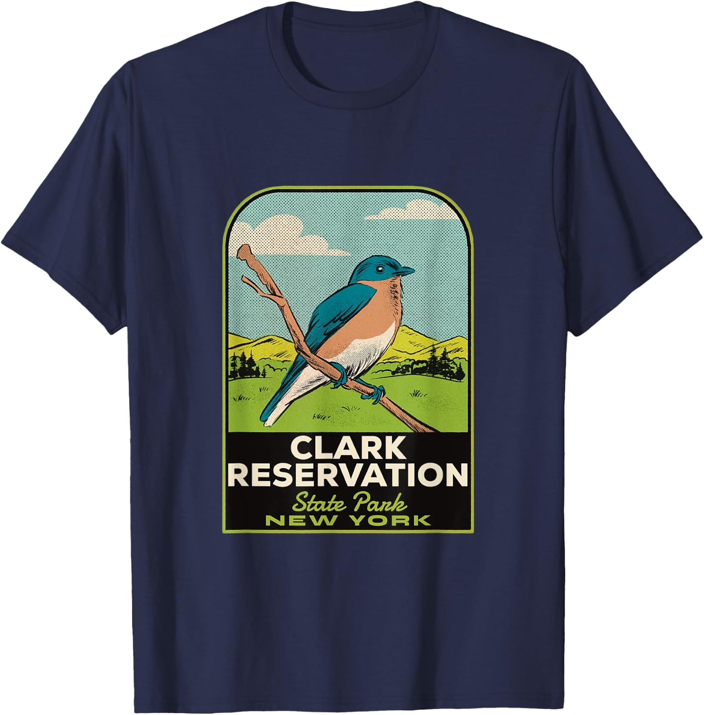 Clark Reservation State Park NY Vintage Travel T-Shirt - T-Shirt | Navy