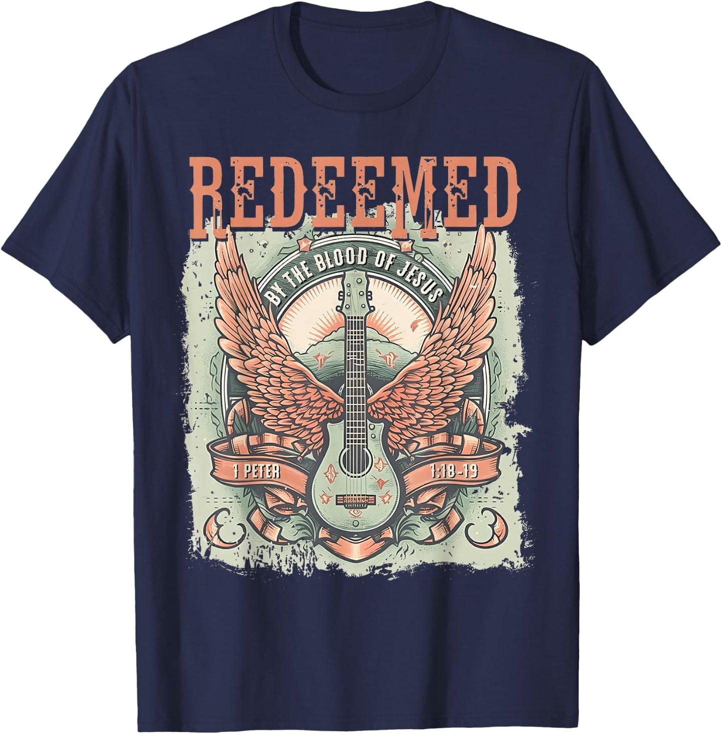 Redeemed by The Blood of Jesus T-Shirt - T-Shirt | Navy