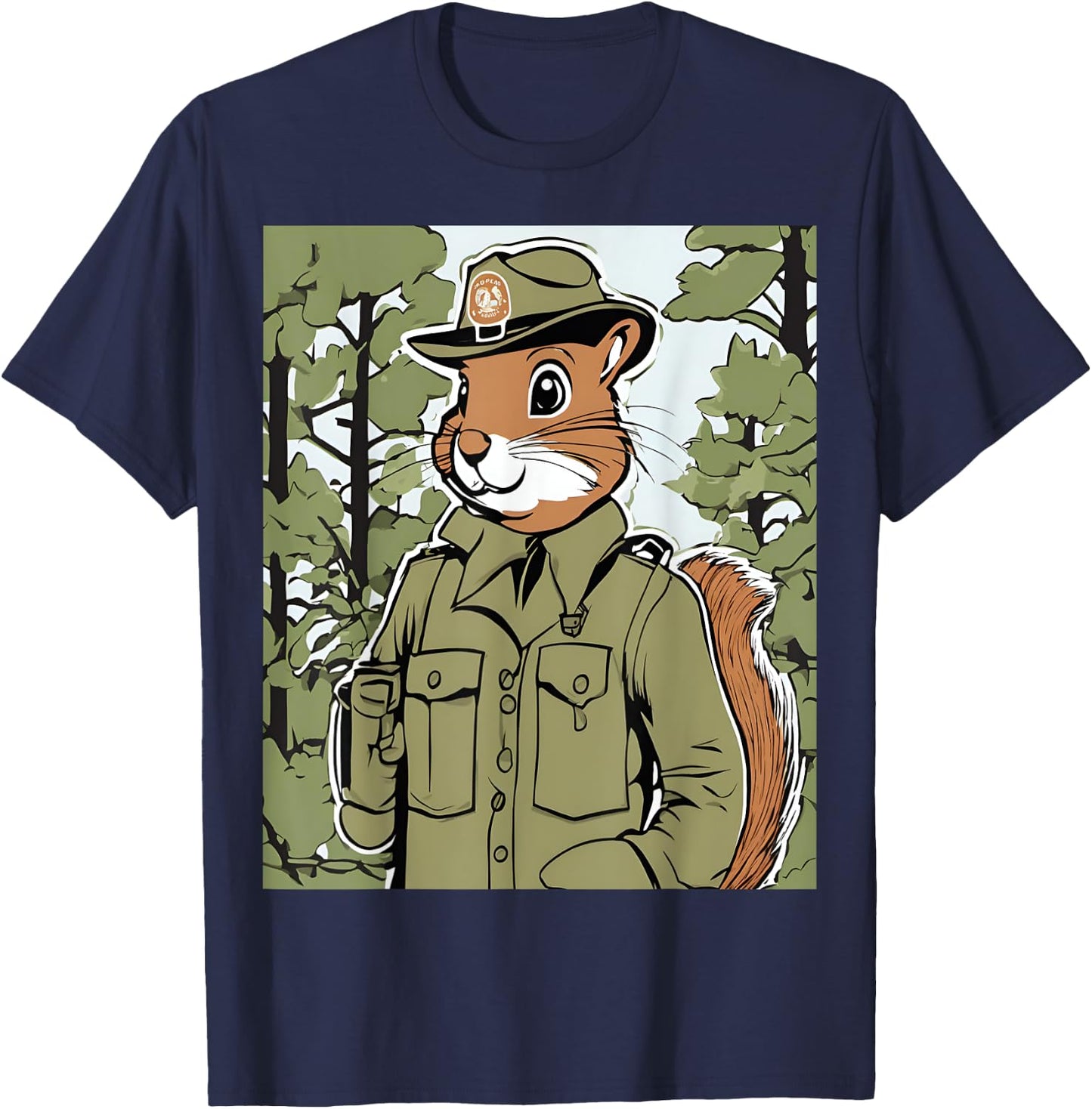 Squirrel Park Ranger Forest Protector Wildlife T-Shirt - T-Shirt | Navy