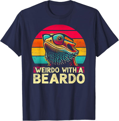 Bearded Dragon Funny Weirdo With The Beardo Retro Sunset
