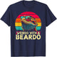 Bearded Dragon Funny Weirdo With The Beardo Retro Sunset T-Shirt - T-Shirt | Navy