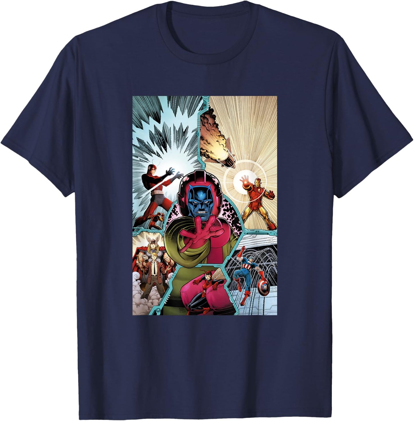 Marvel Avengers Kang the Conqueror Classic Comic Cover T-Shirt - T-Shirt | Navy
