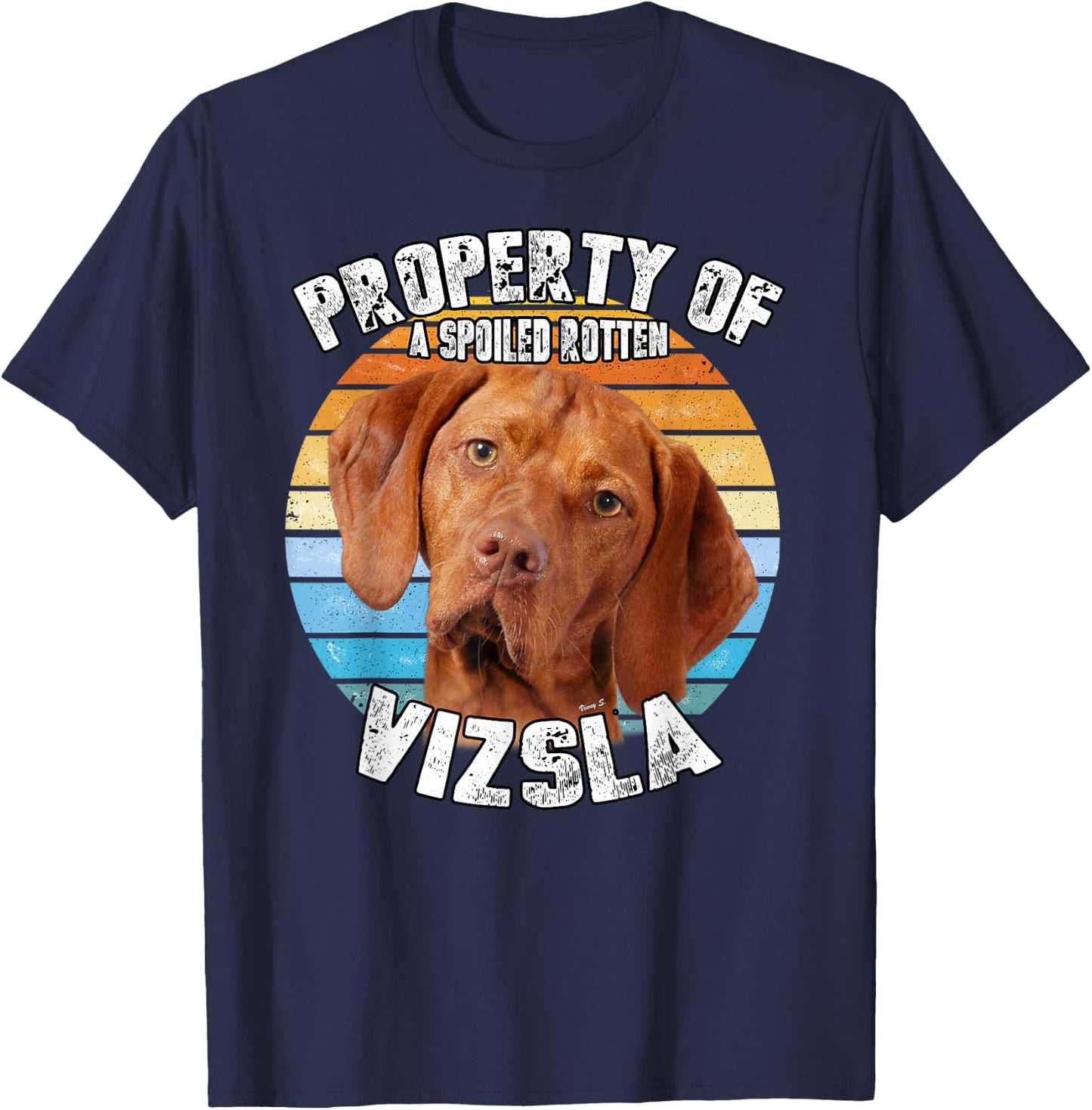 Vizsla Retro Property Of T-Shirt - T-Shirt | Navy