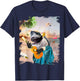 Aloha Hawaiian Shark Playing Ukulele Beach Funny Men Women Girls Kids T-Shirt - T-Shirt | Navy