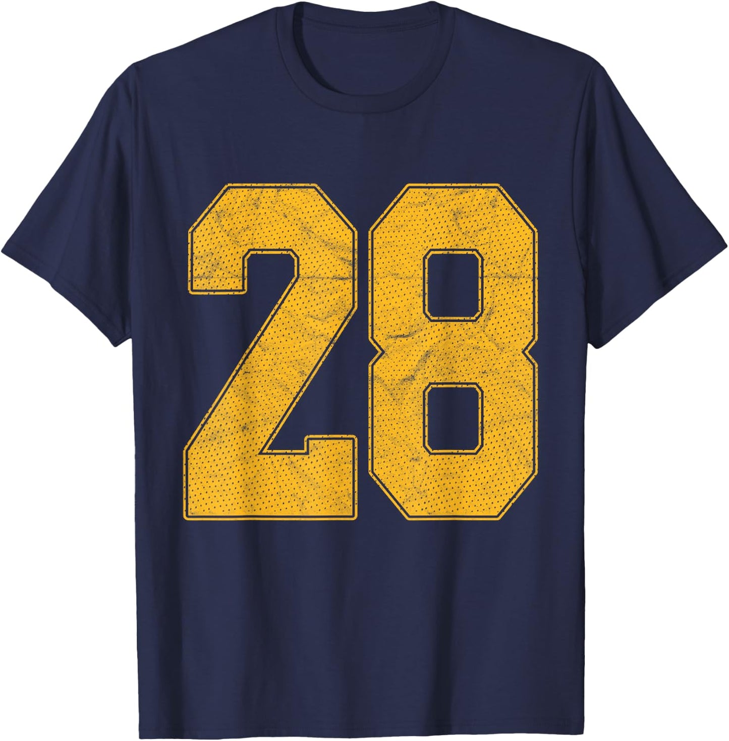 Number 28 Numbered Uniform Sports Team Jersey 28th Birthday T-Shirt - T-Shirt | Navy