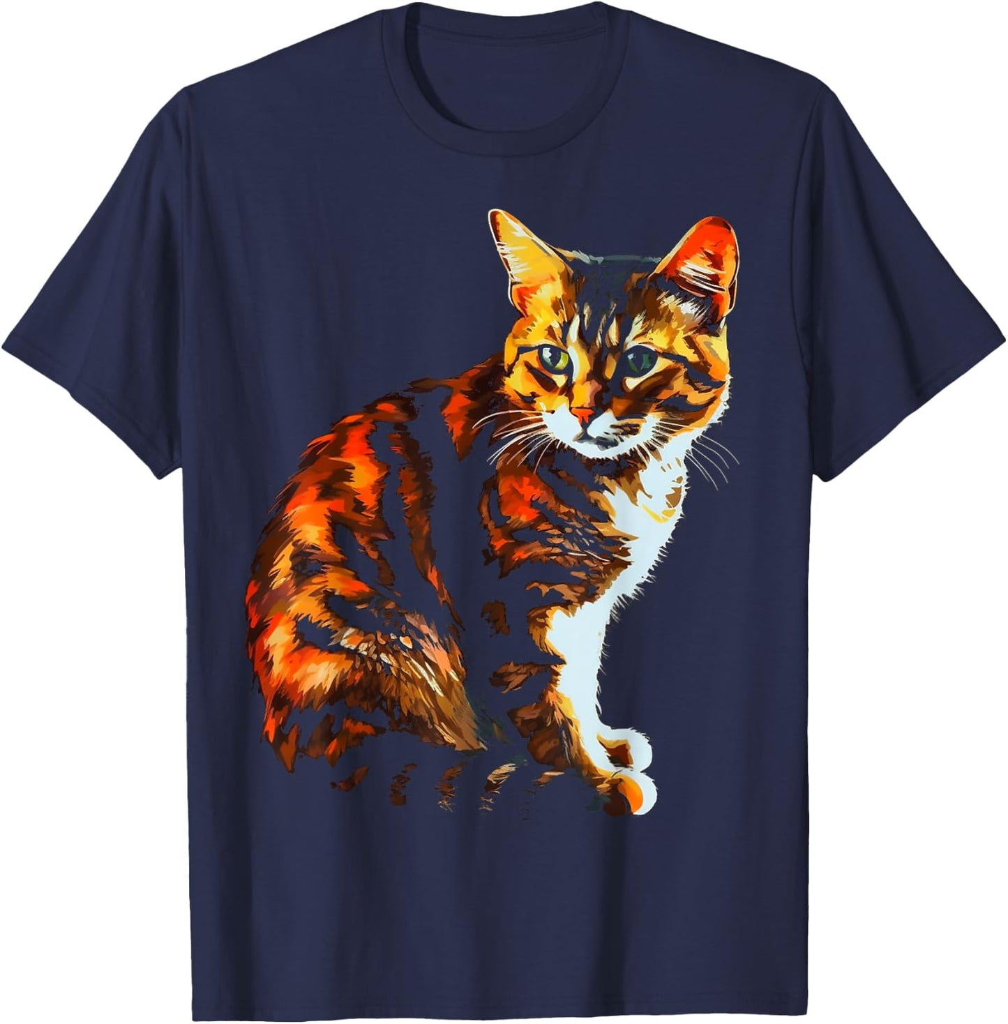 Cat Art - Pet Cat Motif Animal Cat Women Kids T-Shirt - T-Shirt | Navy