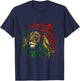 Rasta Reggae Lion Of Judah Jamaican Roots Rastafari Lion T-Shirt - T-Shirt | Navy