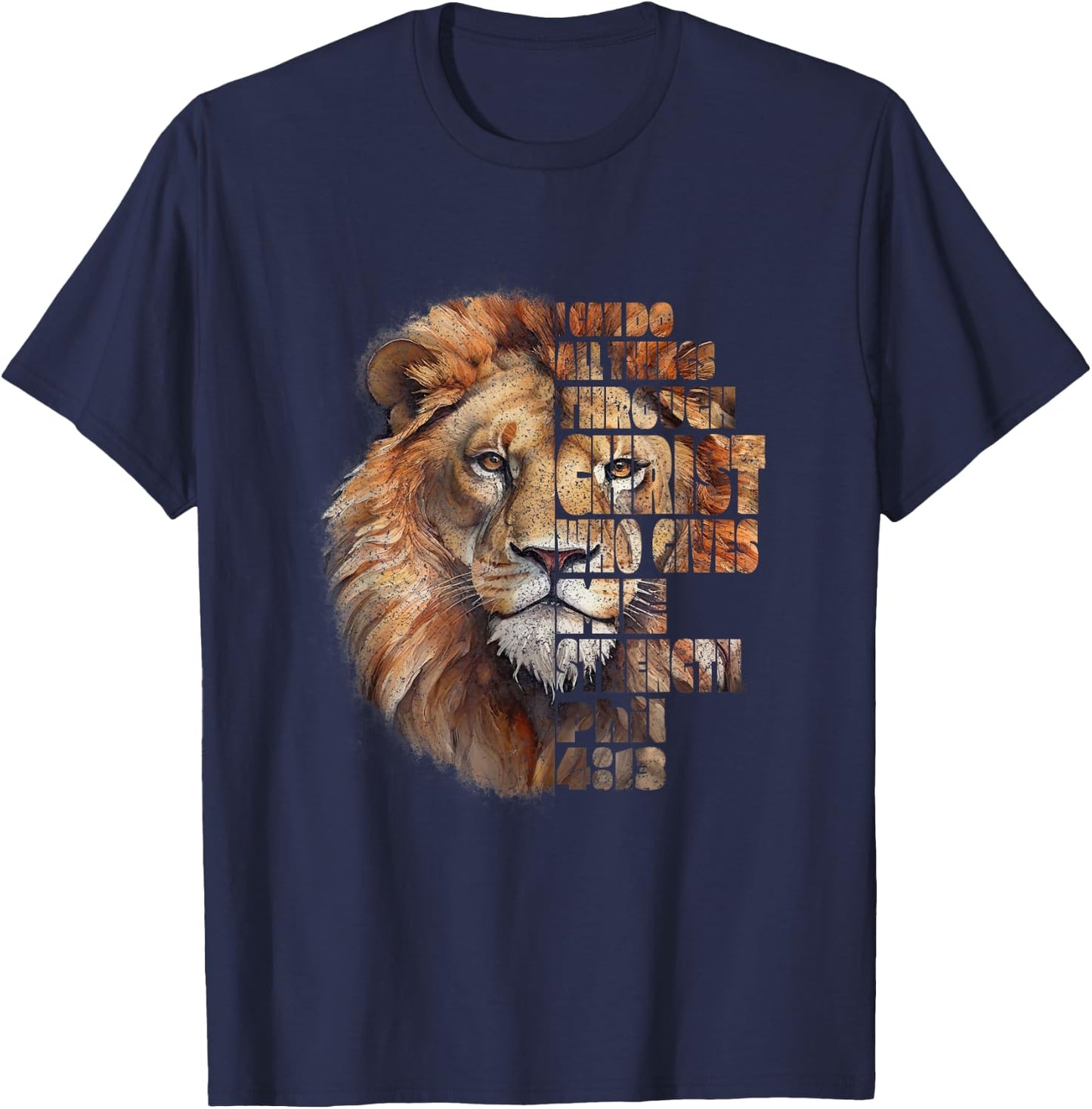 Philippians 4:13 Lion of Judah T-Shirt - T-Shirt | Navy