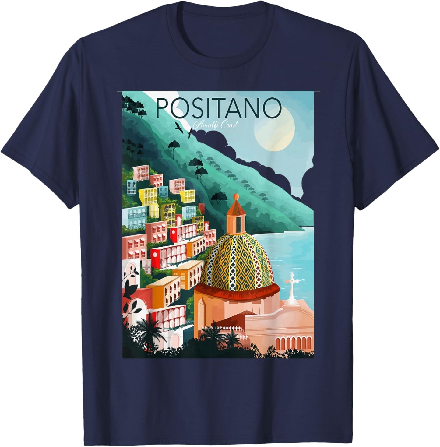 Amalfi Coast Positano Italy T-Shirt - T-Shirt | Navy