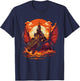 Fire Dragon Fantasy Scene With Castle T-Shirt - T-Shirt | Navy