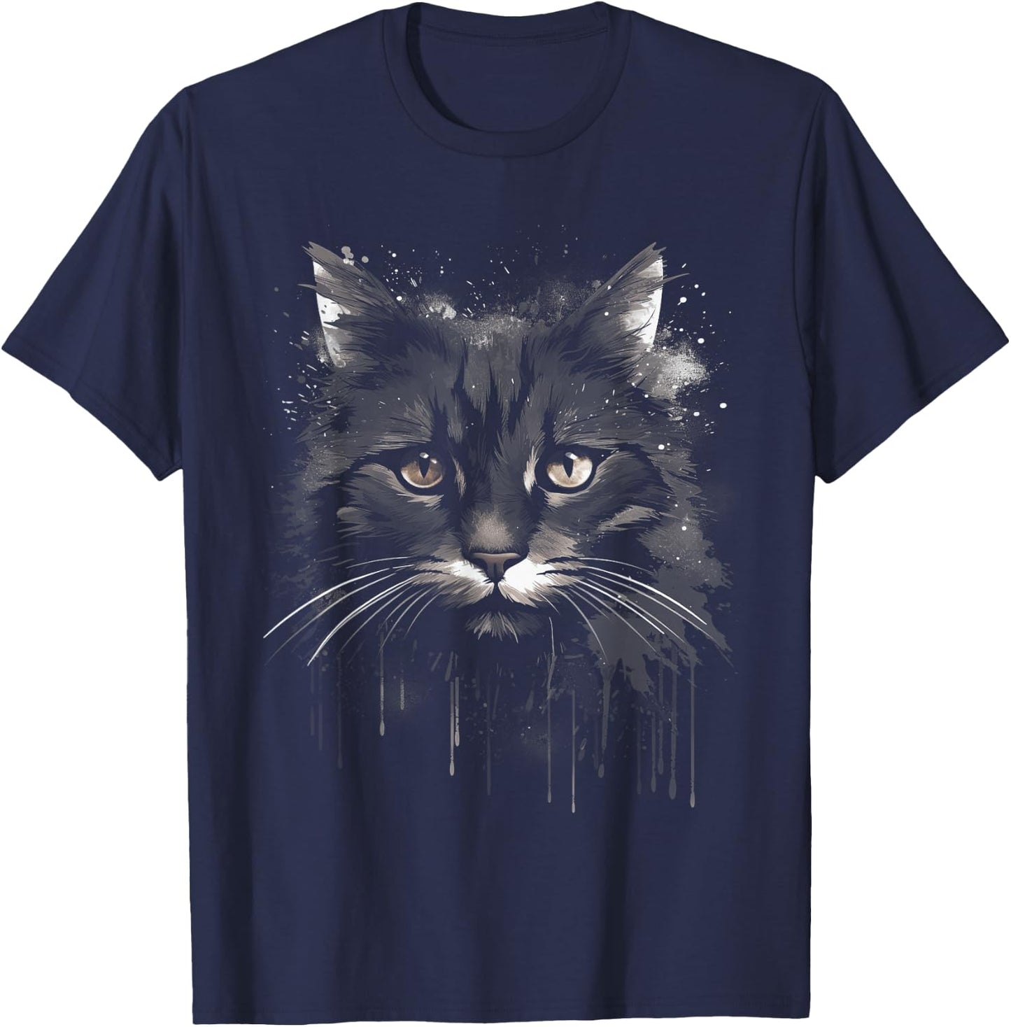 Cat Cat lover Kitten Illustration Pet Women Kids T-Shirt - T-Shirt | Navy
