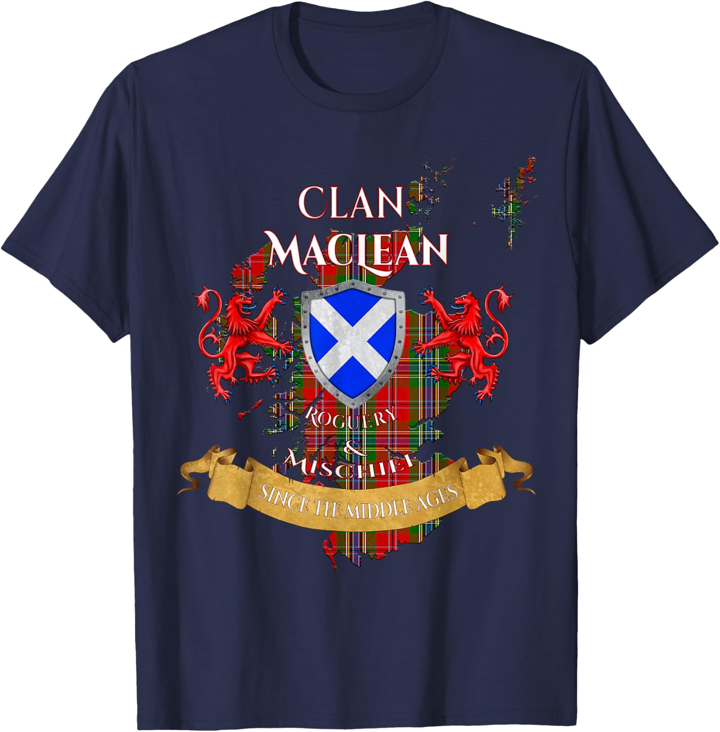 MacLean of Duart Scottish Family Clan Middle Ages Mischief T-Shirt - T-Shirt | Navy
