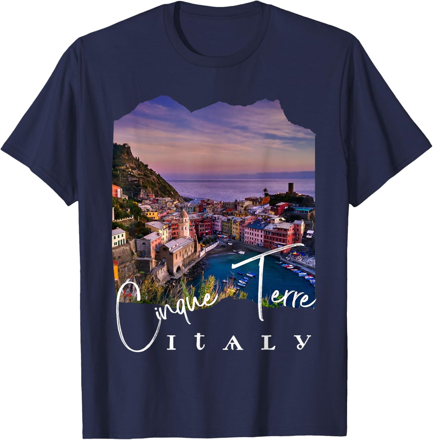 Cinque Terre At Night Cinque Terre Souvenir T-Shirt - T-Shirt | Navy