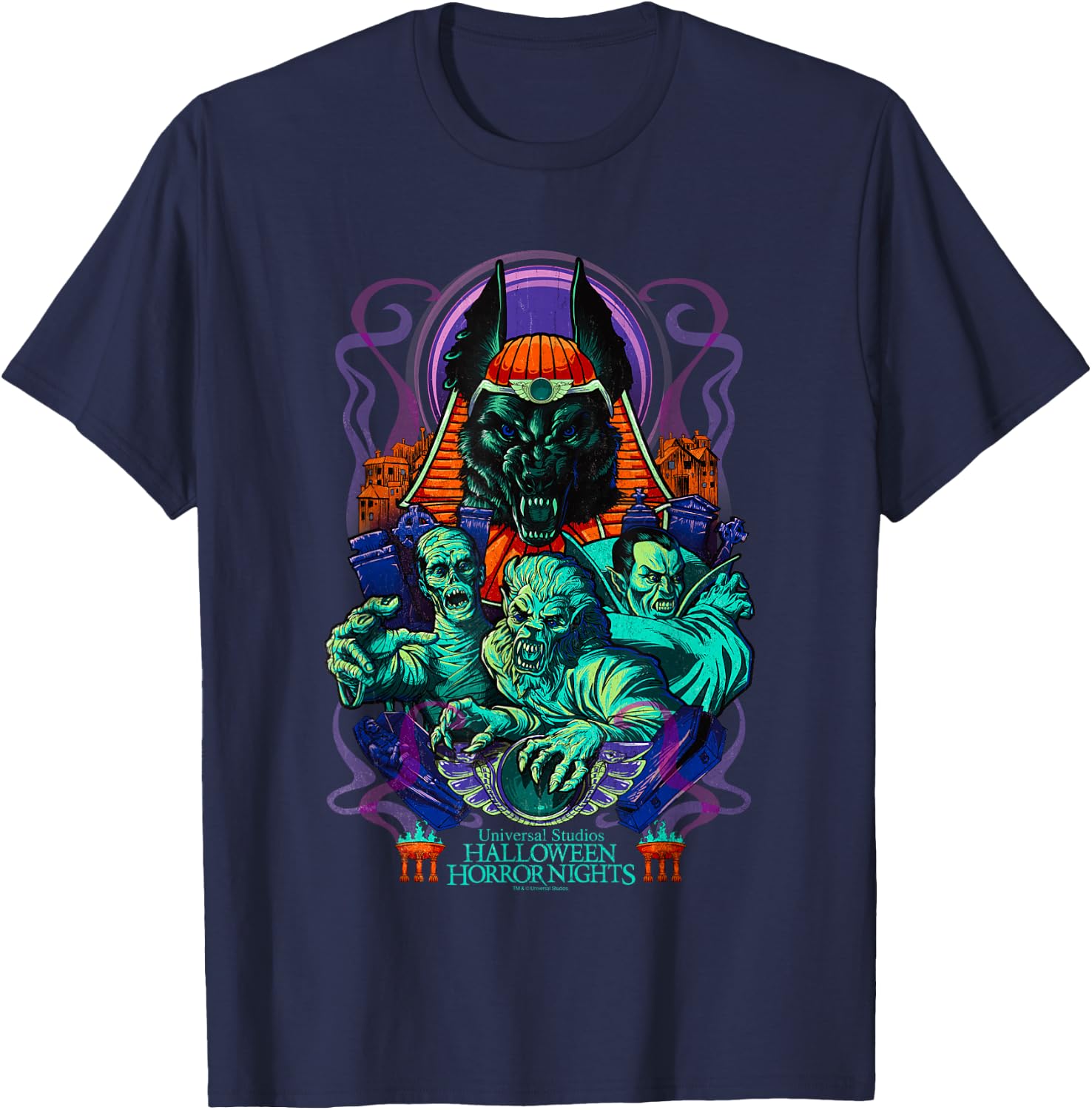 Halloween Horror Nights Universal Monsters The Mummy T-Shirt - T-Shirt | Navy
