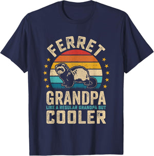 Ferret Grandpa like a Regular Grandpa but Cooler T-Shirt - T-Shirt | Navy