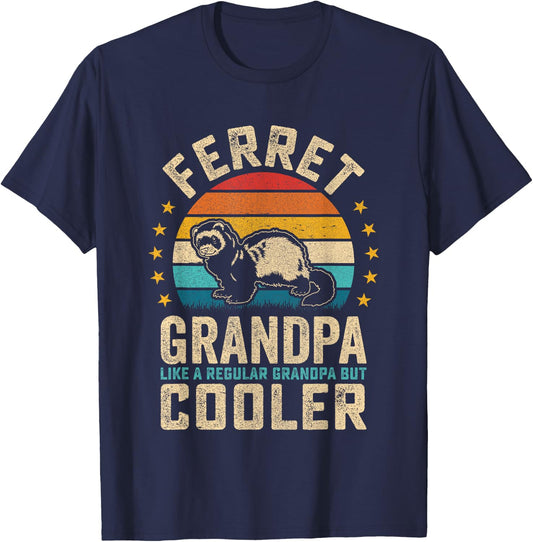 Ferret Grandpa like a Regular Grandpa but Cooler T-Shirt - T-Shirt | Navy