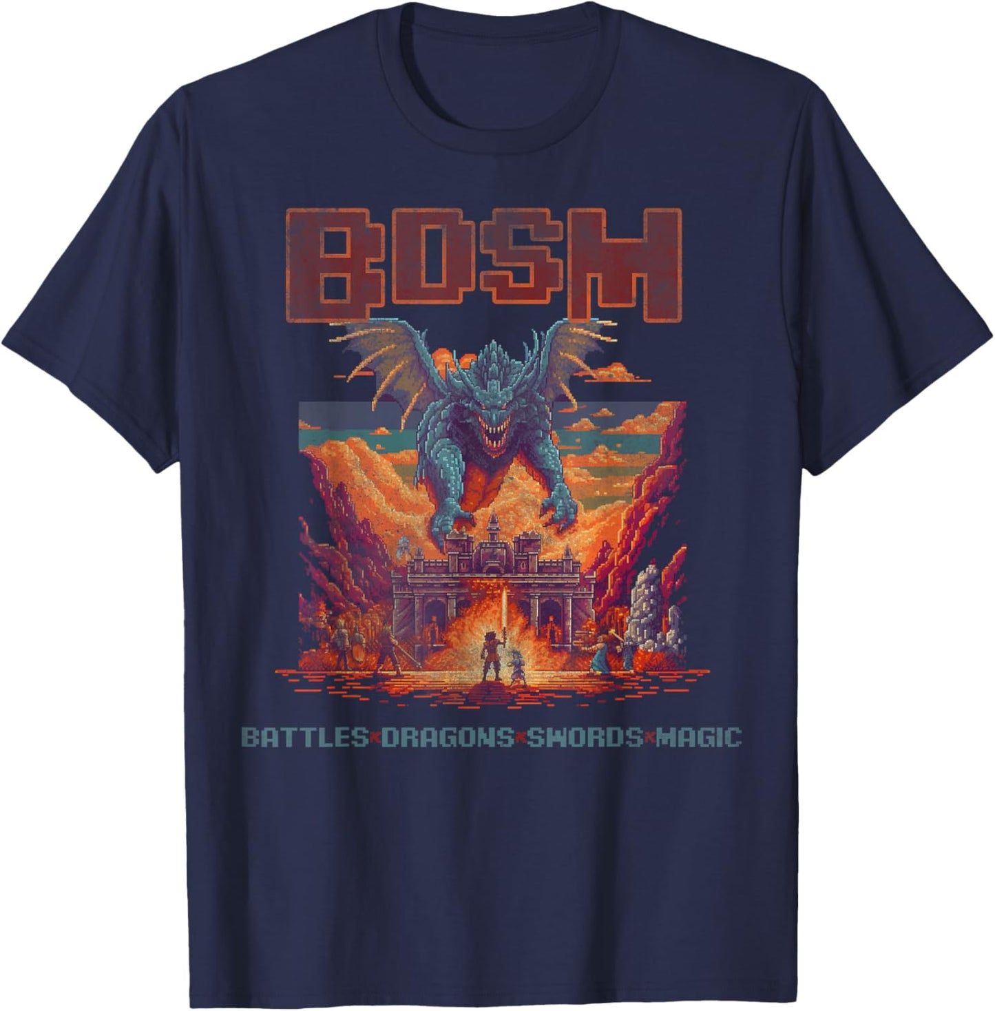 BDSM battles dragons swords magic T-Shirt - T-Shirt | Navy
