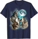 3 Wolf Moon Howling Wolf Head Funny Wolves Women T-Shirt - T-Shirt | Navy