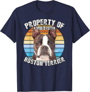 Boston Terrier Brindle Property Of T-Shirt - T-Shirt | Navy