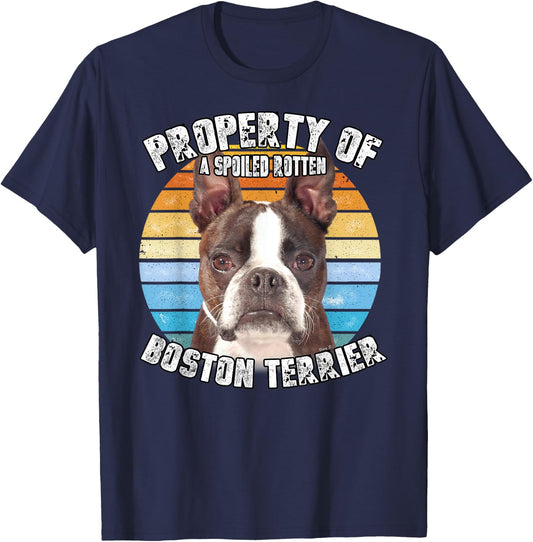 Boston Terrier Brindle Property Of T-Shirt - T-Shirt | Navy