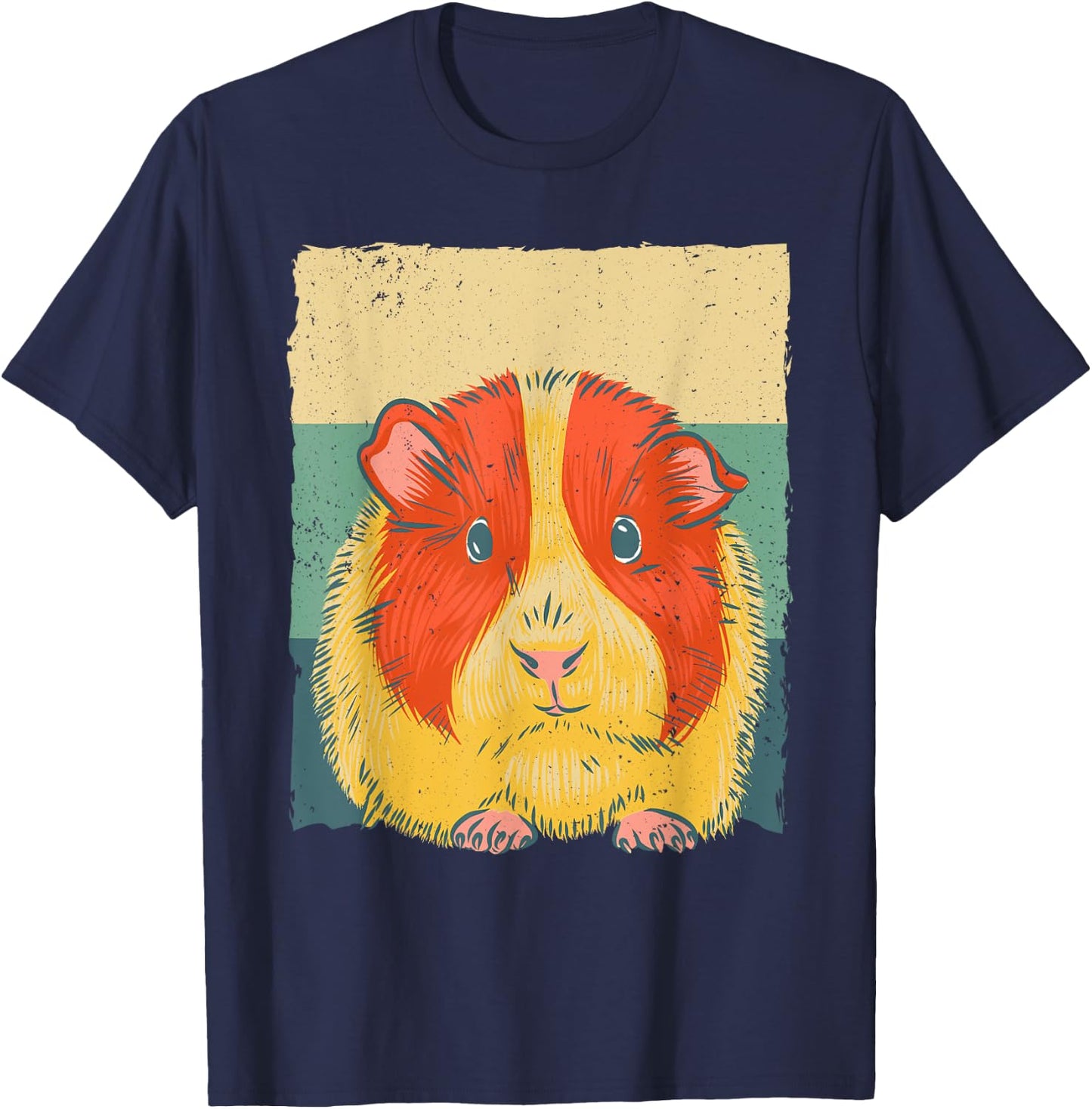 Cute Guinea Pig Design Women Kids Vintage Guinea Pig T-Shirt - T-Shirt | Navy