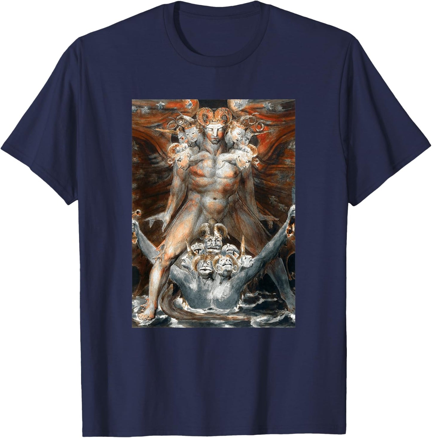 Great Red Dragon and the Beast William Blake The Bible Art T-Shirt - T-Shirt | Navy