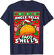 Funny Ugly Christmas Jingle Bells Taco Shells Design T-Shirt - T-Shirt | Navy