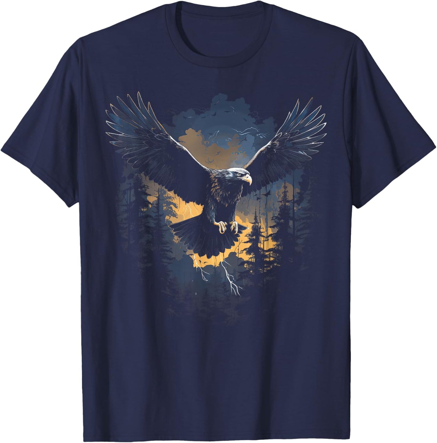 Eagle Forest Animal Wildlife T-Shirt - T-Shirt | Navy