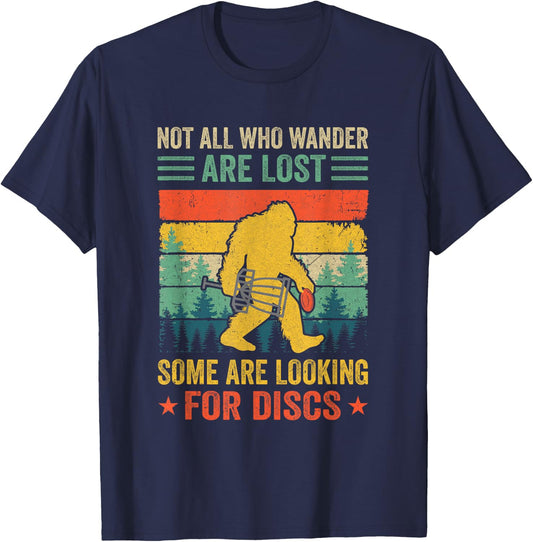 Funny Disc Golf Women Bigfoot Disc Golf Player Retro T-Shirt - T-Shirt | Navy