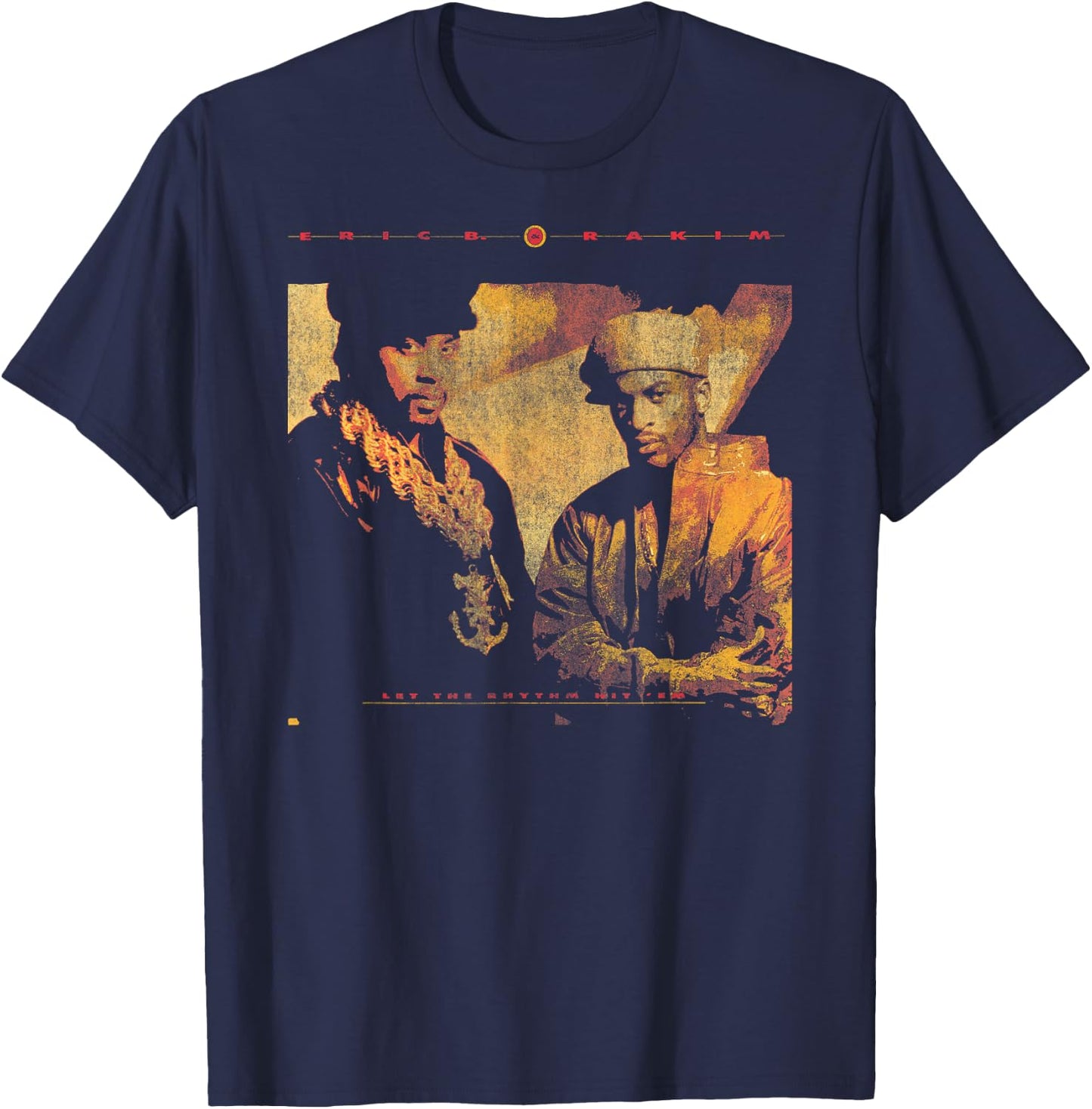 Eric B & Rakim – Let The Rhythm Portrait T-Shirt - T-Shirt | Navy