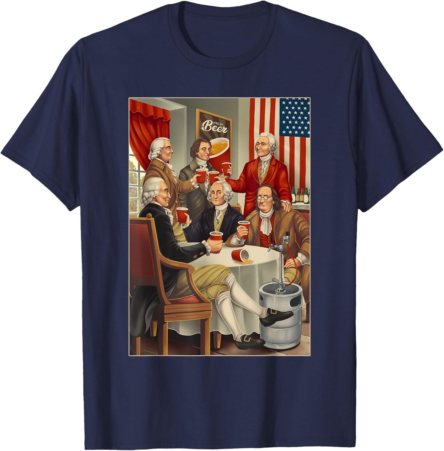 Founding Fathers Beer Keg 4th of July Shirt Founding Father Kids Men T-Shirt - T-Shirt | Navy