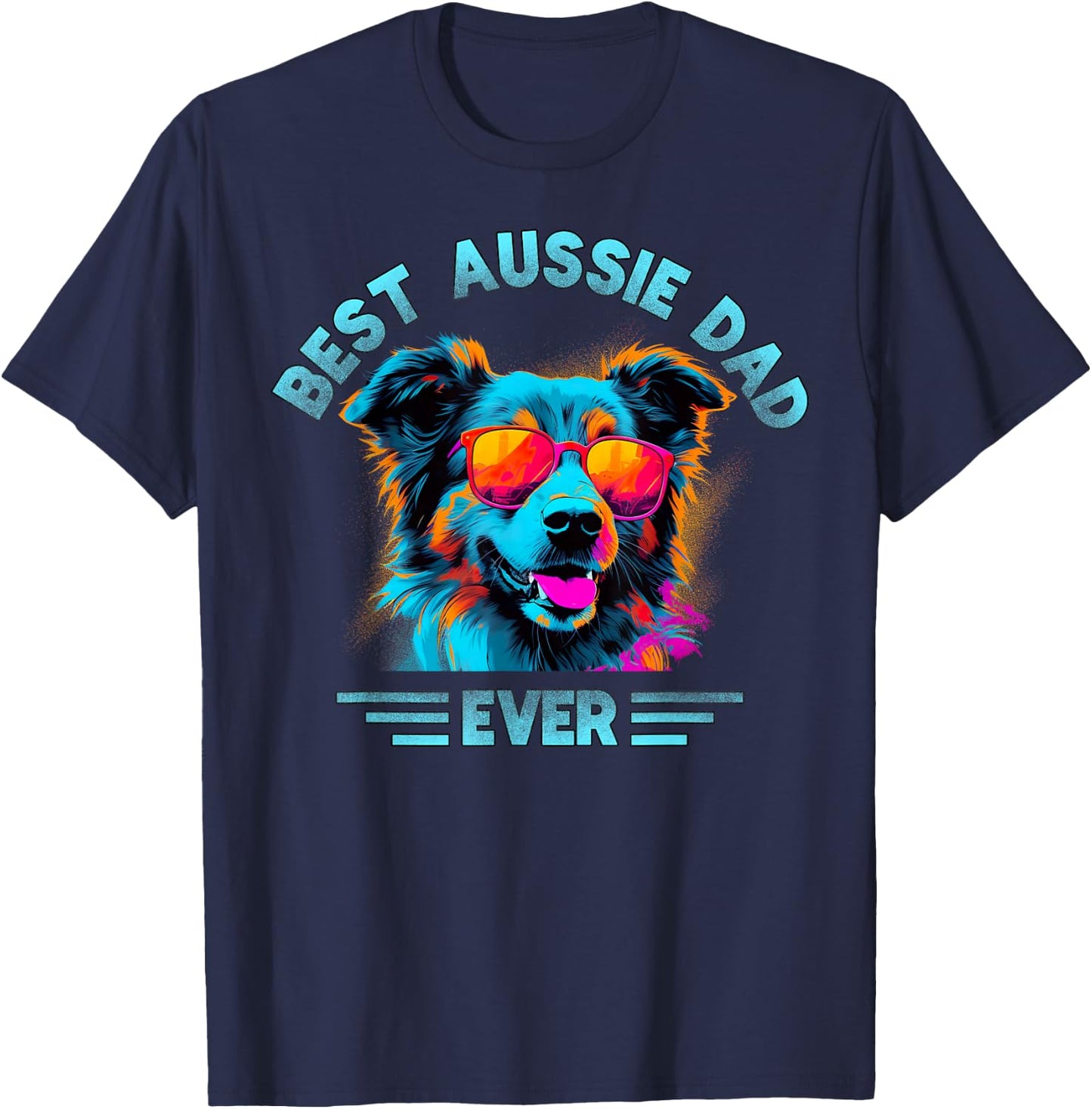 Aussie DAD Australian Shepherd T-Shirt - T-Shirt | Navy