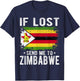 Zimbabwe Flag Souvenir - If lost send me to Zimbabwe T-Shirt - T-Shirt | Navy