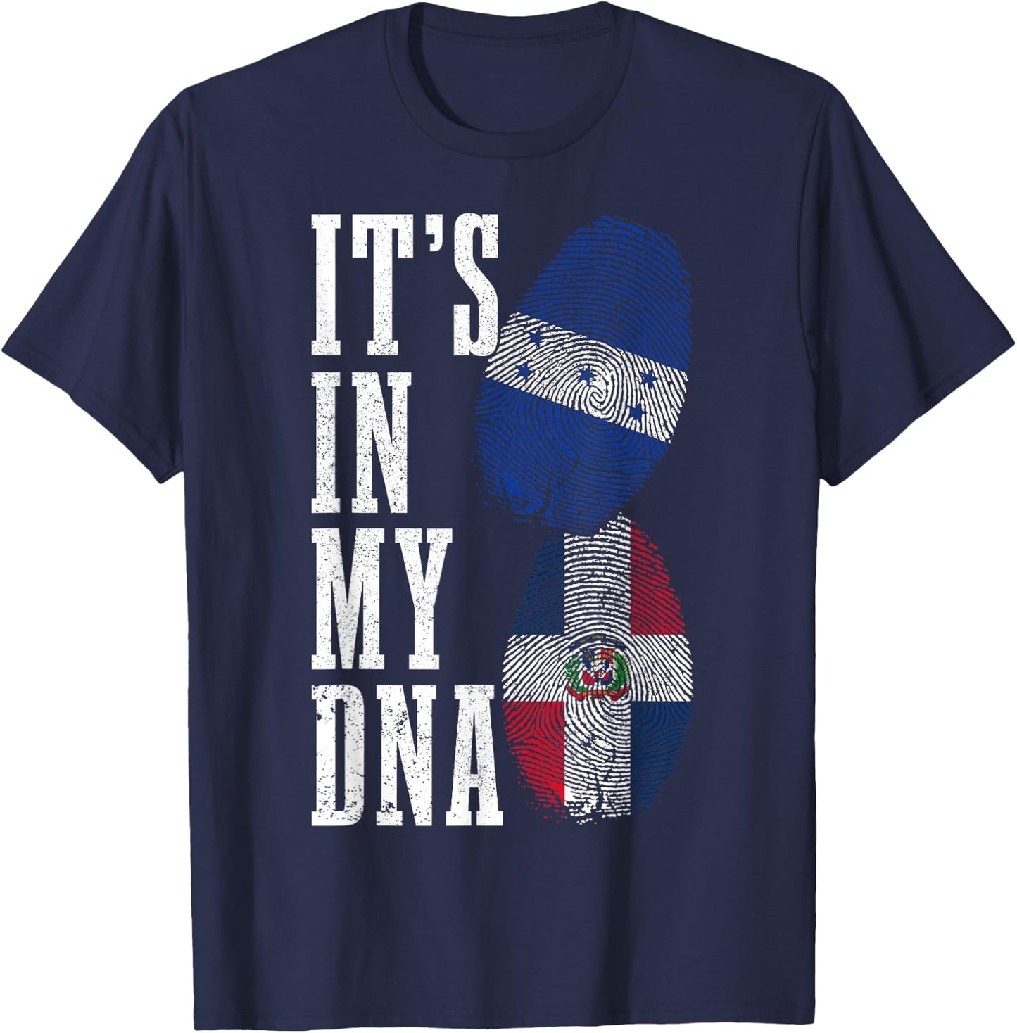 Honduras Dominican Republic DNA Honduran Flag Pride Heritage T-Shirt - T-Shirt | Navy