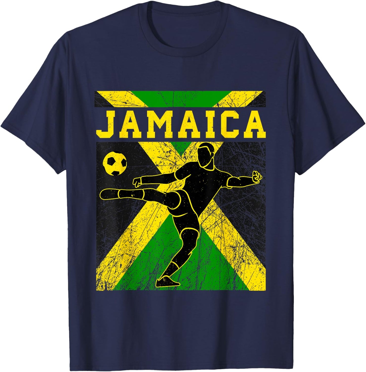 Jamaica Football Apparel Jamaican national Reggae Boys T-Shirt - T-Shirt | Navy