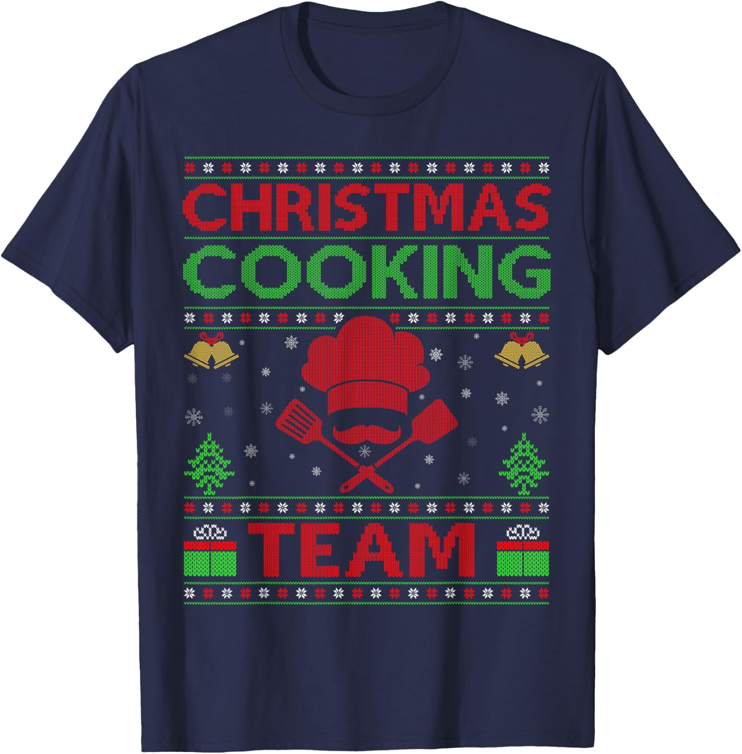 Cookies Squad Cooking Chef Christmas Cooking Team Ugly T-Shirt - T-Shirt | Navy