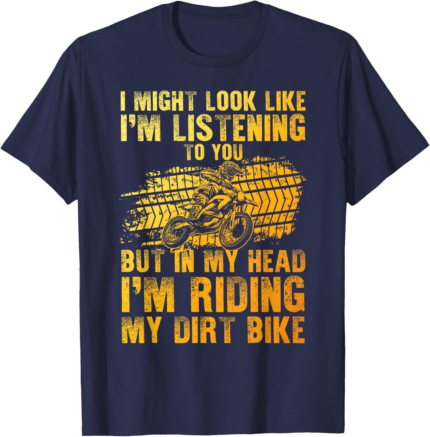 Funny Dirt Bike Art Women Dirtbike Motorcycle Riding T-Shirt - T-Shirt | Navy