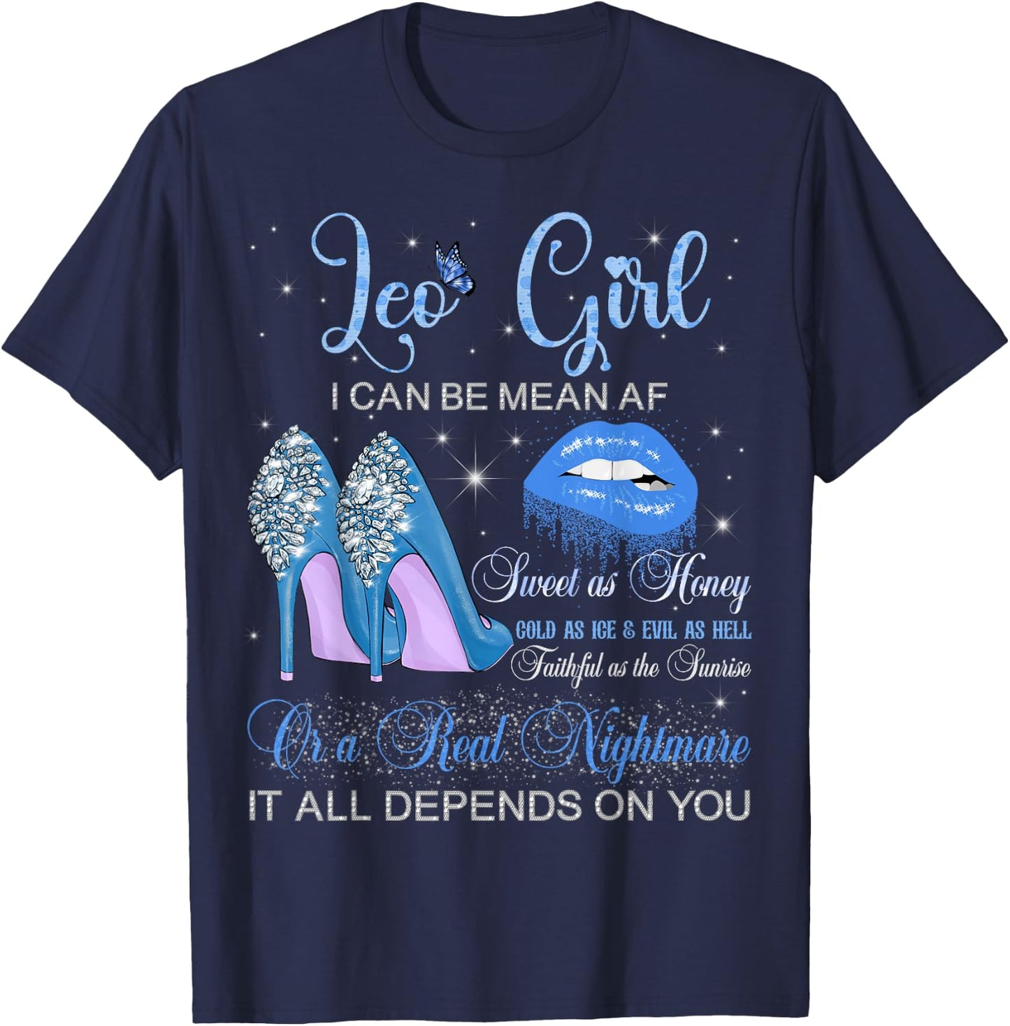 Leo Girl Zodiac Birthday Party Women Girls Horoscope T-Shirt - T-Shirt | Navy