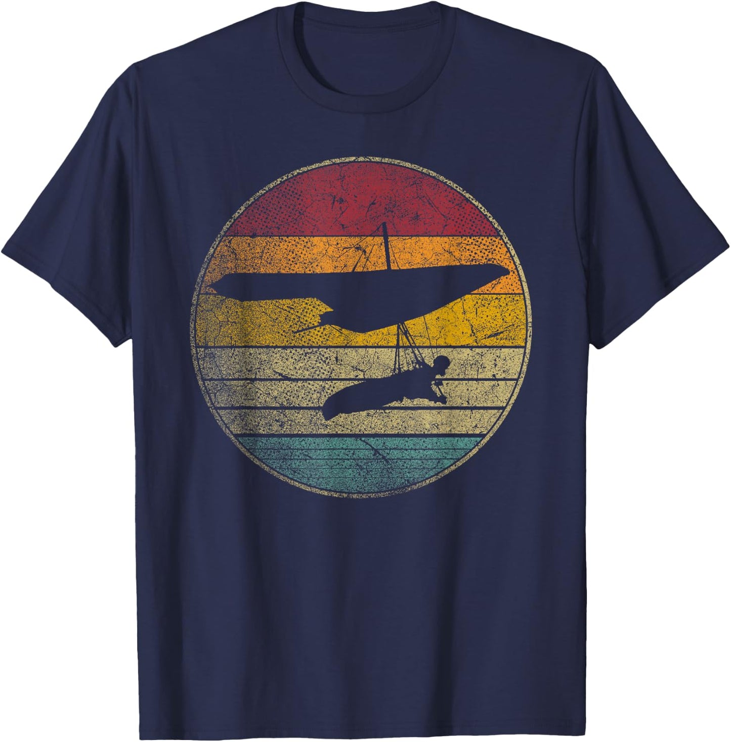 Hang Gliding Glider Gift Shirt Retro Style Vintage 70s 80s T-Shirt - T-Shirt | Navy