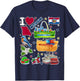 Missouri map, hand drawn Missouri State Symbols and icons T-Shirt - T-Shirt | Navy