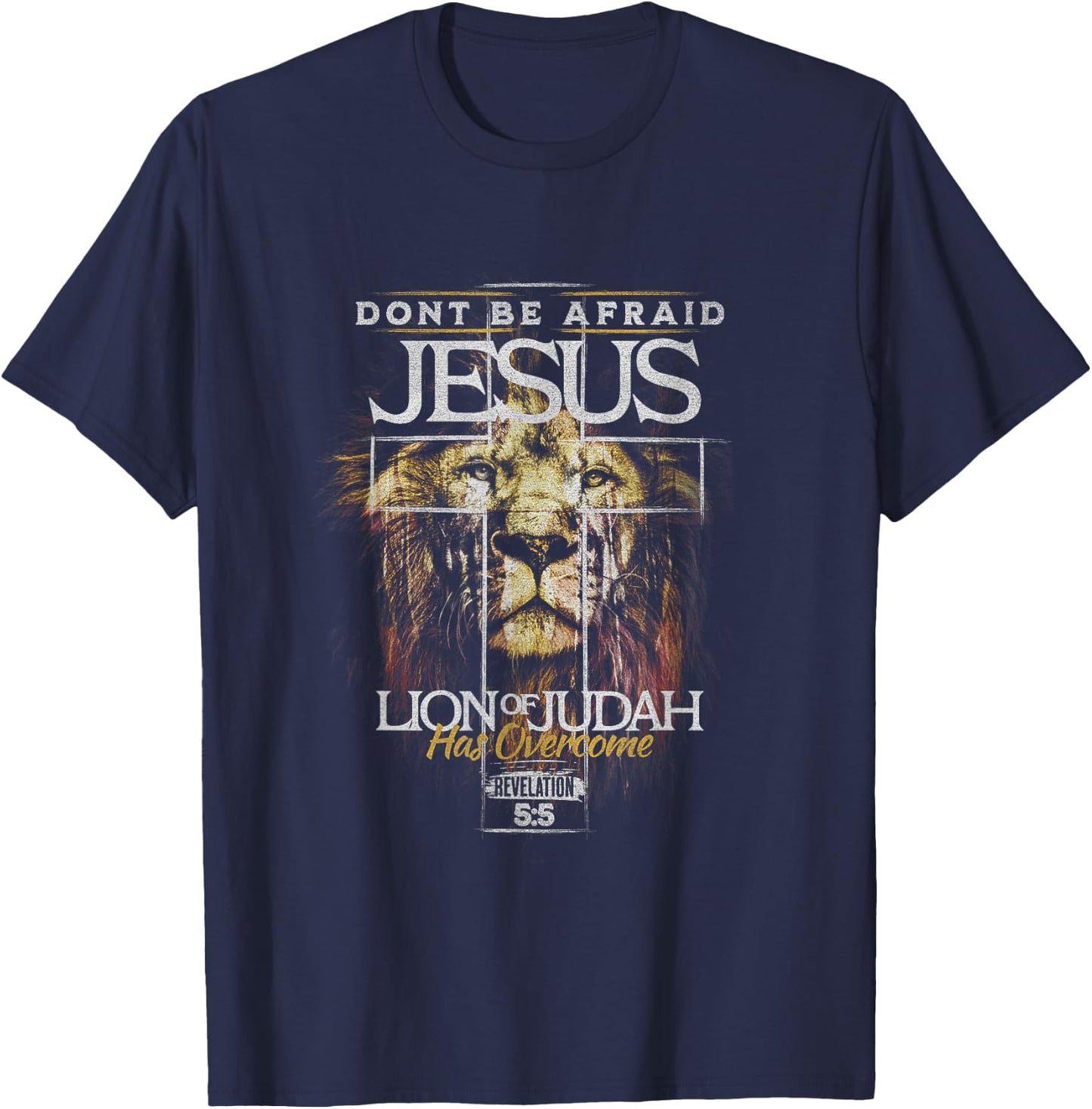 Jesus Lion of Judah - Revelation 5:5 T-Shirt - T-Shirt | Navy
