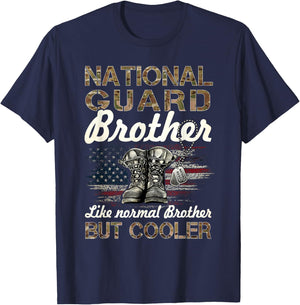 National Guard Brother Proud Brother Military Matching Gift T-Shirt - T-Shirt | Navy