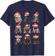 Christmas Dogs Xmas Lights Holiday Pajama Matching Family T-Shirt - T-Shirt | Navy