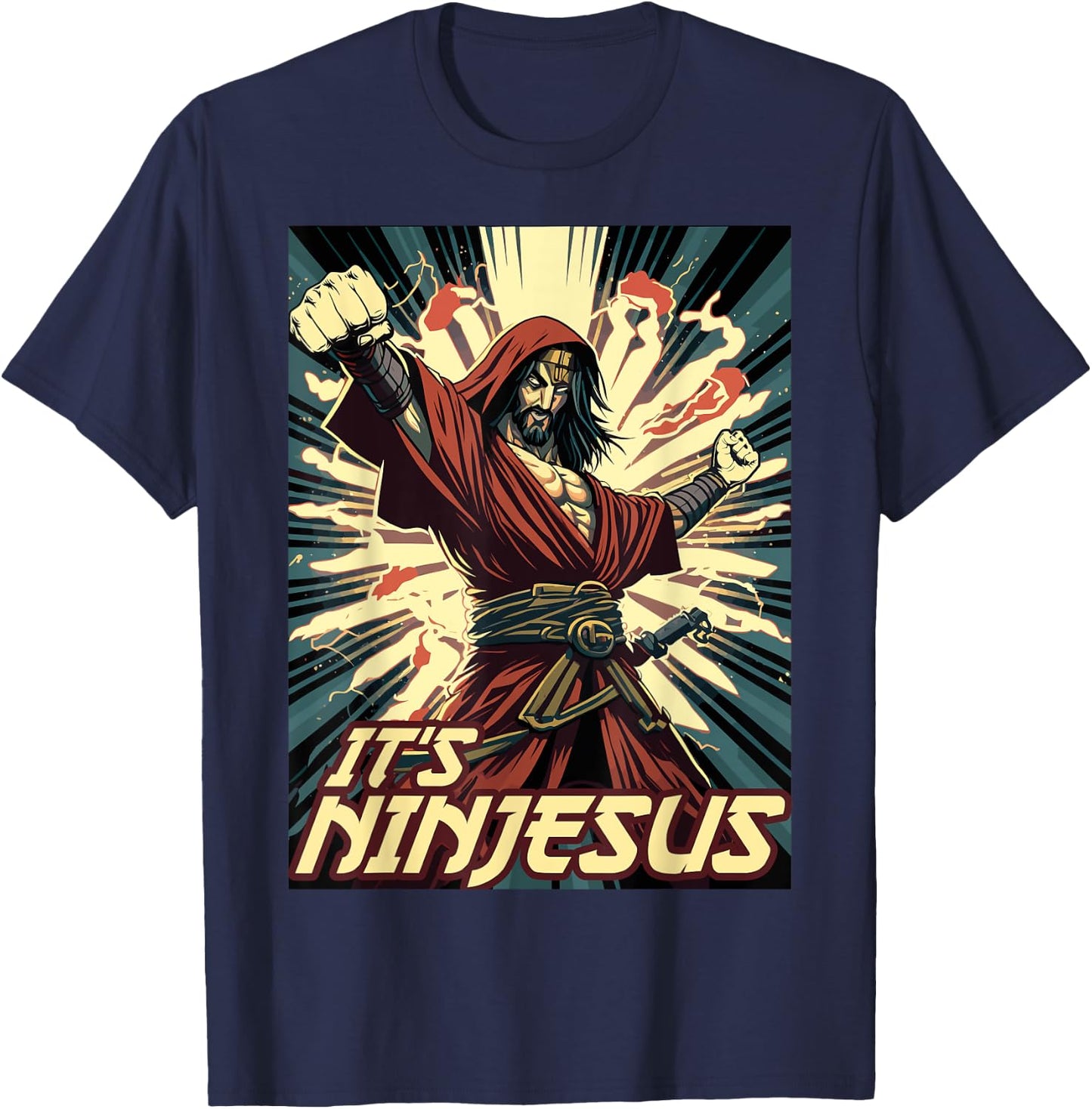 Ninjesus Jesus Ninja Christian T-Shirt - T-Shirt | Navy