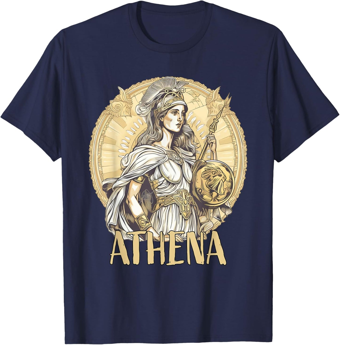 Greek Mythology: Athena the goddess of wisdom and war T-Shirt - T-Shirt | Navy