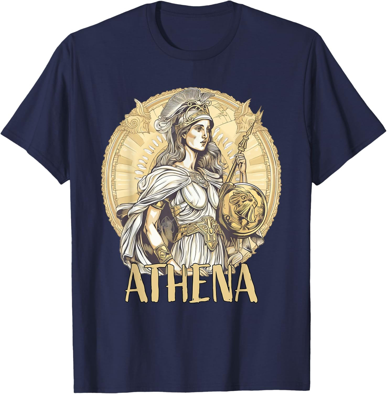 Greek Mythology: Athena the goddess of wisdom and war T-Shirt - T-Shirt | Navy