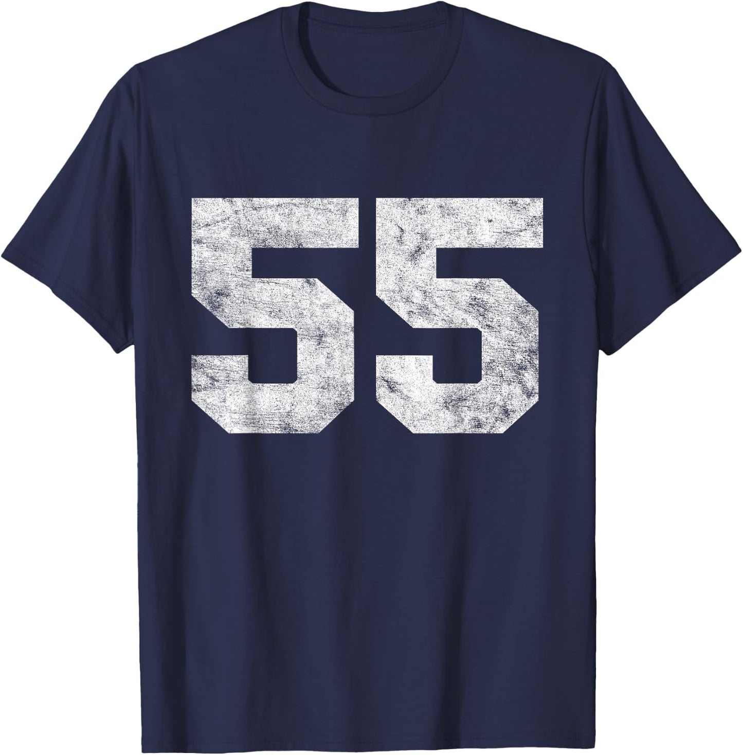 Vintage Lucky Number 55 Birthday Sports Player Team Athlete T-Shirt - T-Shirt | Navy