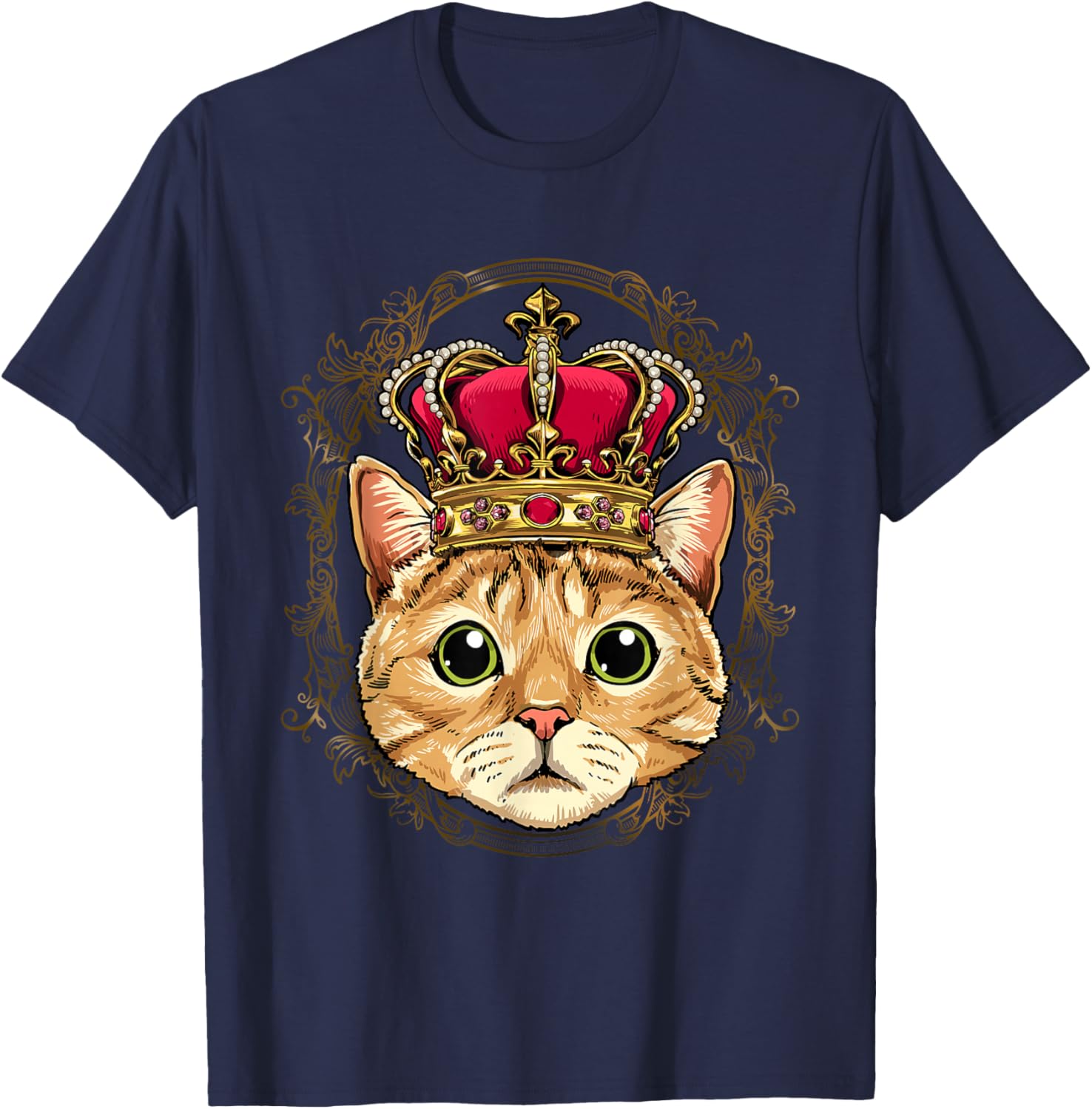 King / Queen Cat Kitten Princess Fur Pet Animal Cat Lover T-Shirt - T-Shirt | Navy