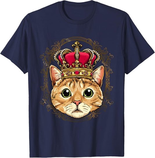 King / Queen Cat Kitten Princess Fur Pet Animal Cat Lover T-Shirt - T-Shirt | Navy